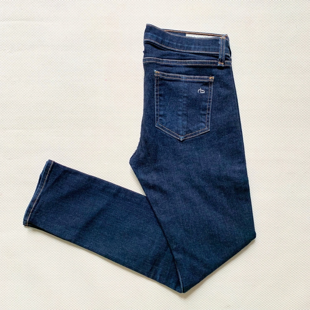 Rag & Bone Capri Skinny Dark Wash Cotton